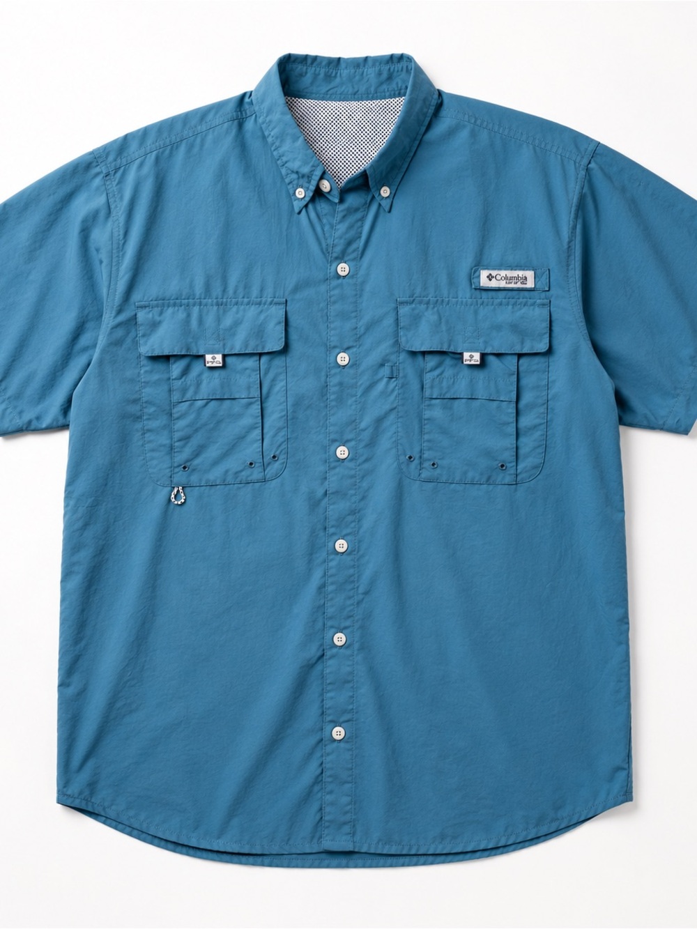 Columbia PFG Shirt Men’s XL Blue Vented Short Sleeve Outdoor Fishing Performance